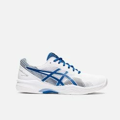 Asics Men’s Gel-Game 8 Tennis Shoes, White/Lake Drive