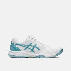 Asics Women's Gel-Dedicate 7 Tennis Shoe, White/Smoke Blue