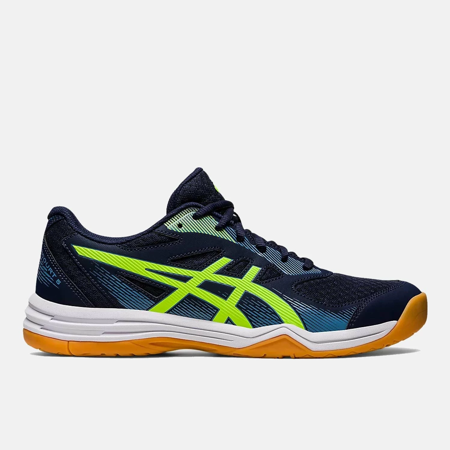 Asics Men's Upcourt 5 Volleyball Shoe, Midnight/Hazard Green 1 Asics Men's Upcourt 5 Volleyball Shoe, Midnight/Hazard Green