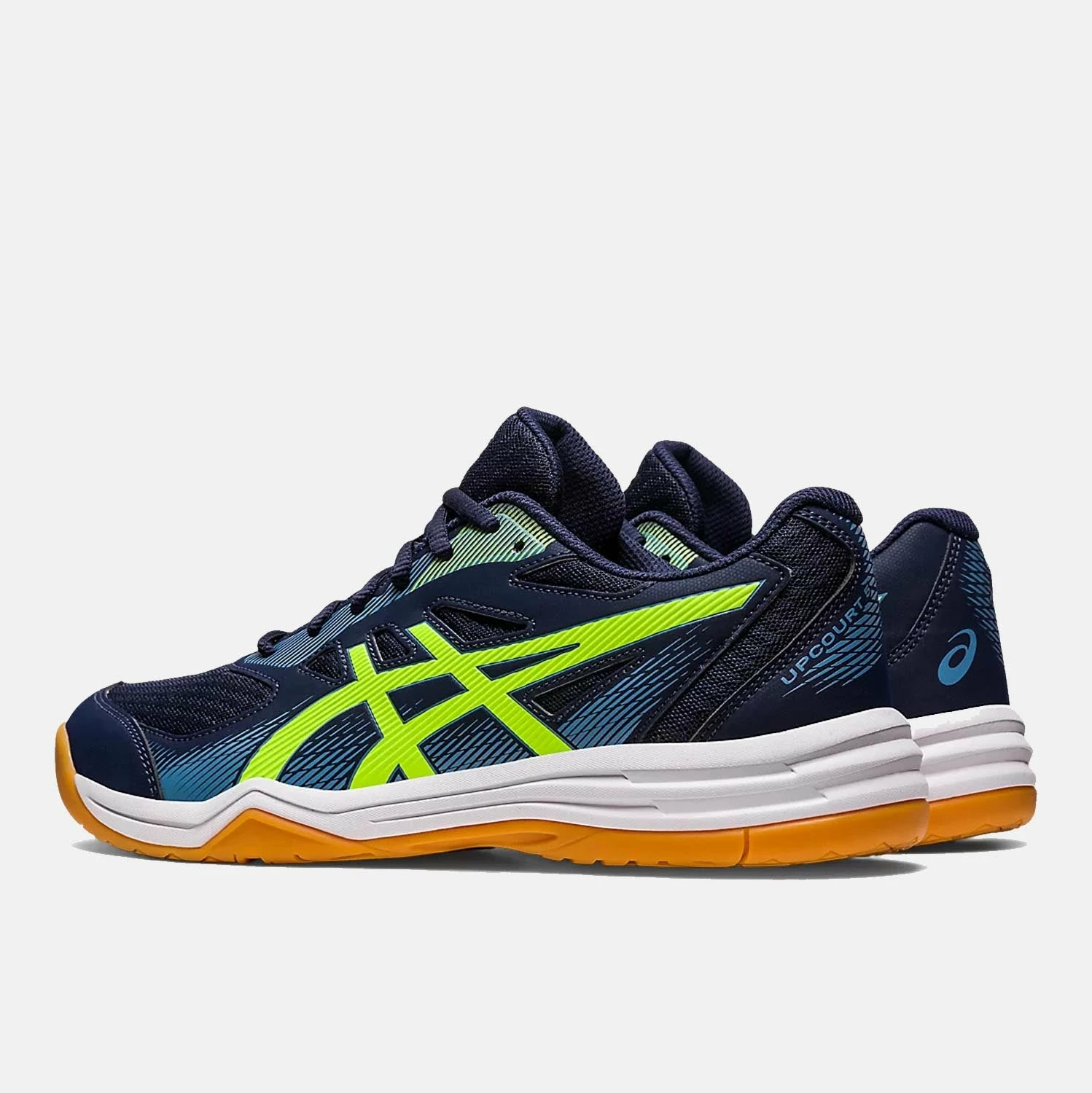 Asics Men's Upcourt 5 Volleyball Shoe, Midnight/Hazard Green 2 Asics Men's Upcourt 5 Volleyball Shoe, Midnight/Hazard Green - Image 2