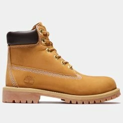 Timberland Junior Premium 6-Inch Waterproof Boots, Wheat Nubuck