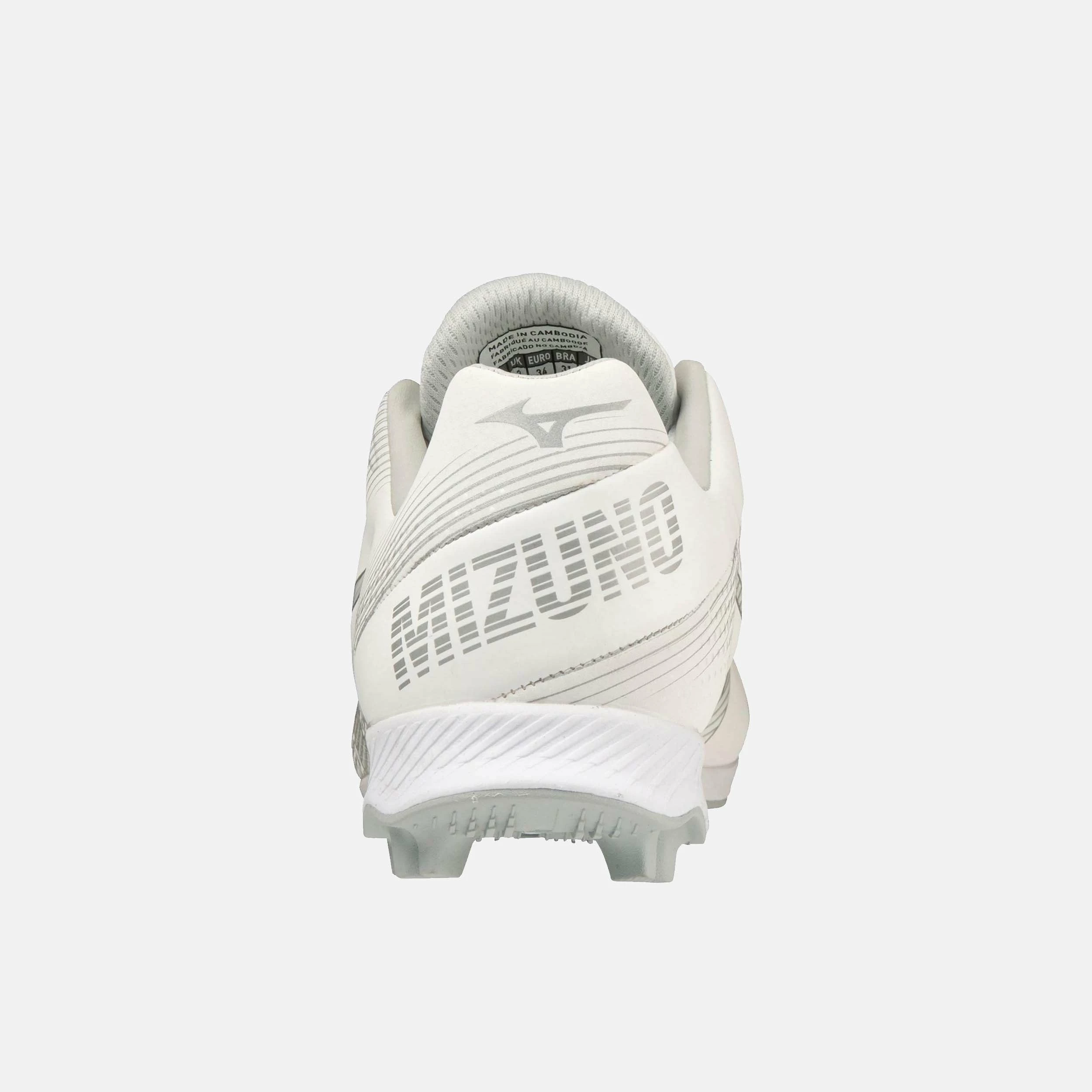Mizuno Youth Girl's Wave Finch Lightrevo Molded Softball Cleat, White 2 Mizuno Youth Girl's Wave Finch Lightrevo Molded Softball Cleat, White - Image 2