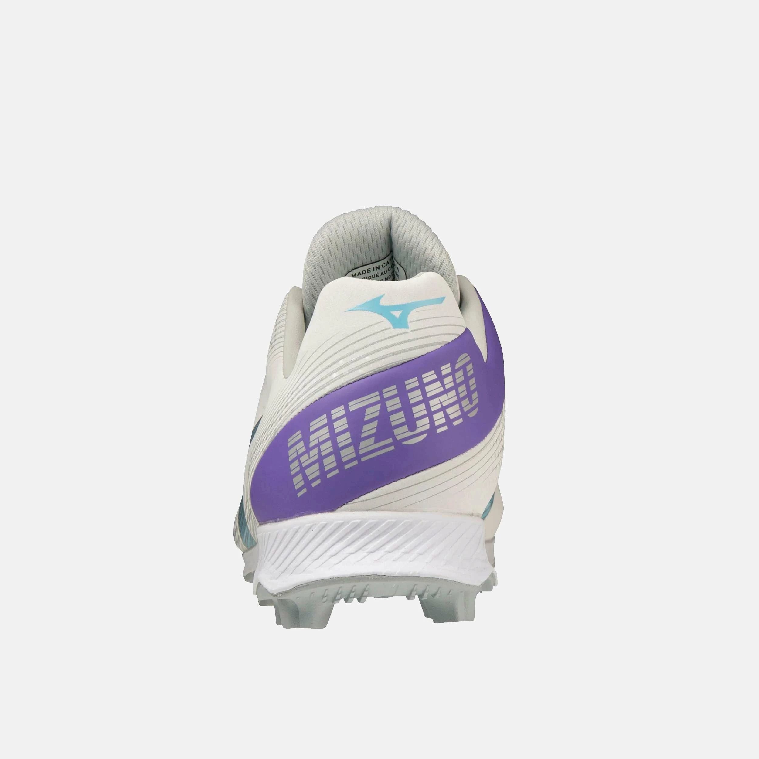 Mizuno Youth Girl's Wave Finch Lightrevo Molded Softball Cleat, White/Blue 2 Mizuno Youth Girl's Wave Finch Lightrevo Molded Softball Cleat, White/Blue - Image 2