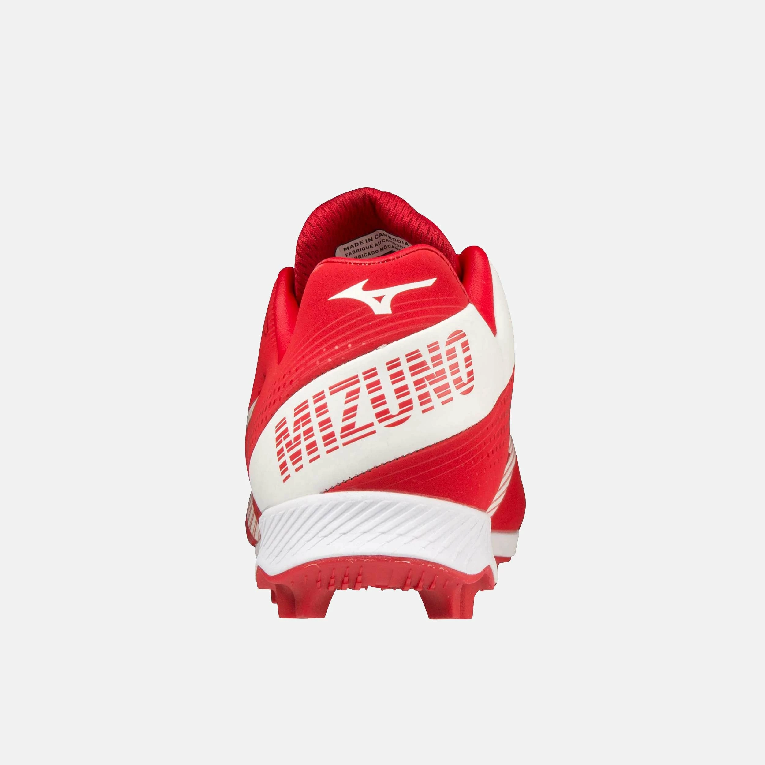 Mizuno Junior Wave Lightrevo TPU Molded Low Baseball Cleat, Red/White 2 Mizuno Junior Wave Lightrevo TPU Molded Low Baseball Cleat, Red/White - Image 2