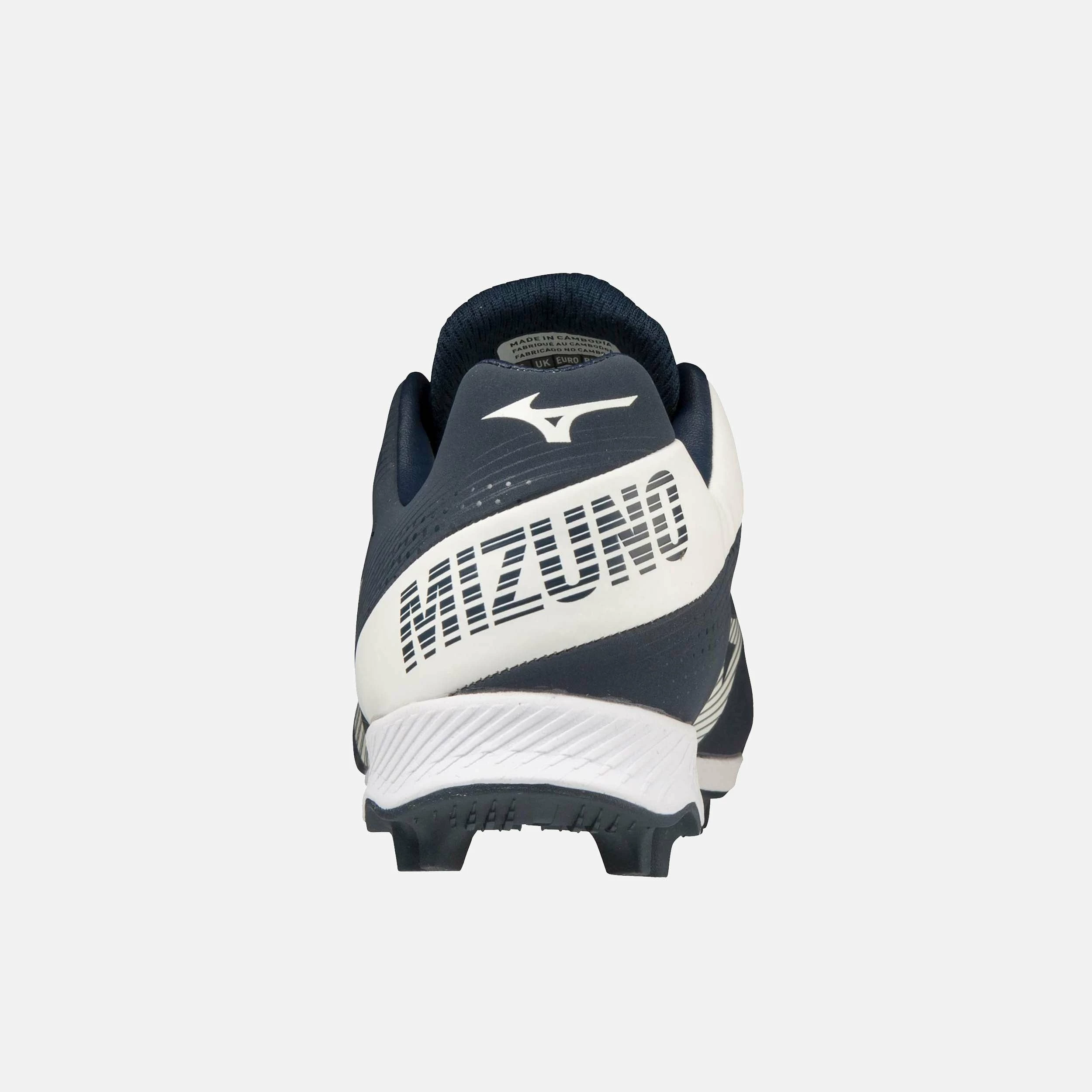 Mizuno Junior Wave Lightrevo TPU Molded Low Baseball Cleat, Navy/White 2 Mizuno Junior Wave Lightrevo TPU Molded Low Baseball Cleat, Navy/White - Image 2