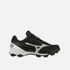 Mizuno Junior Wave Lightrevo TPU Molded Low Baseball Cleat, Black/White