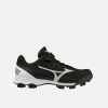 Mizuno Youth Wave Lightrevo TPU Molded Low Baseball Cleat, Black/White