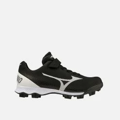 Mizuno Youth Wave Lightrevo TPU Molded Low Baseball Cleat, Black/White