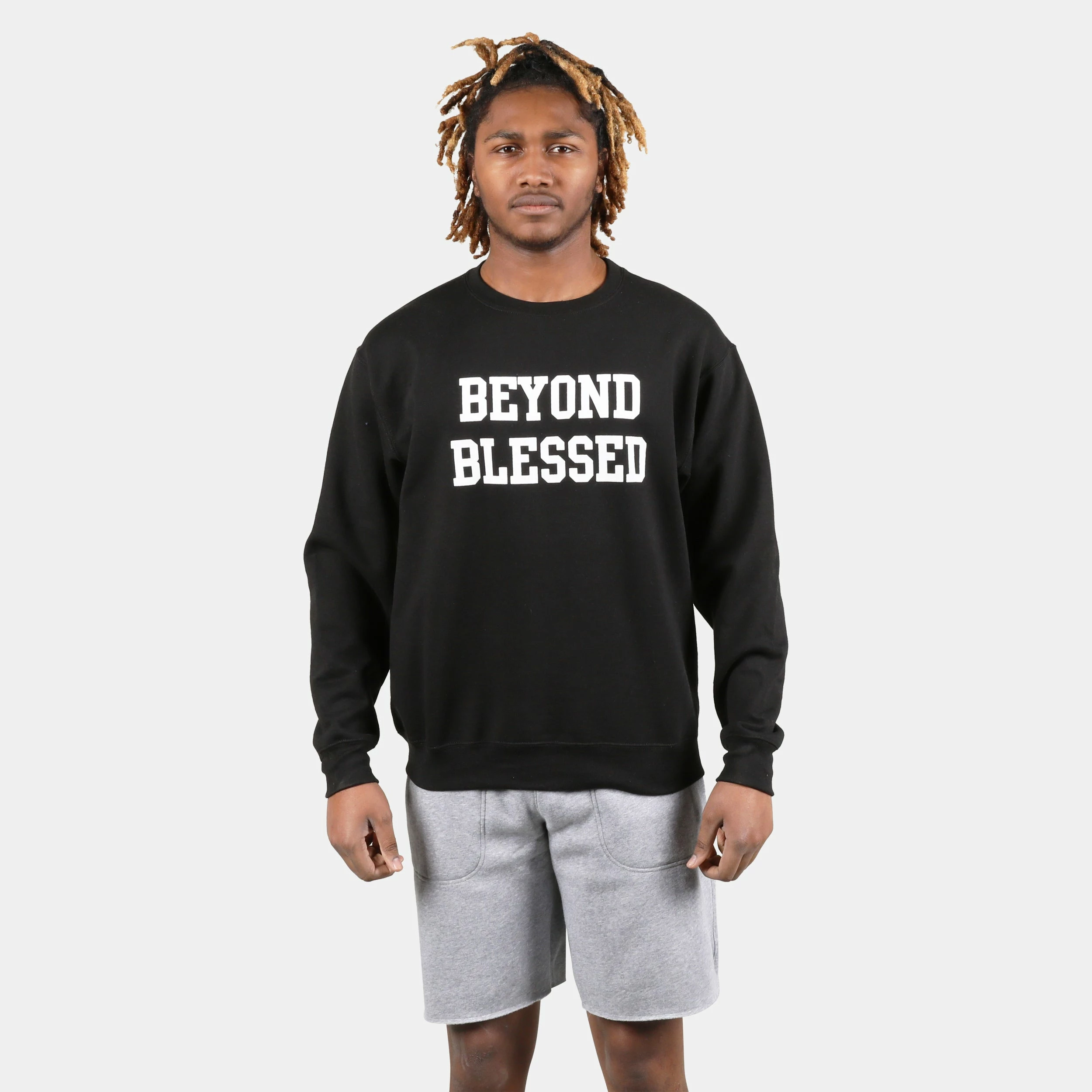 Beyond Blessed Text Crew Sweatshirt 1 Beyond Blessed Text Crew Sweatshirt