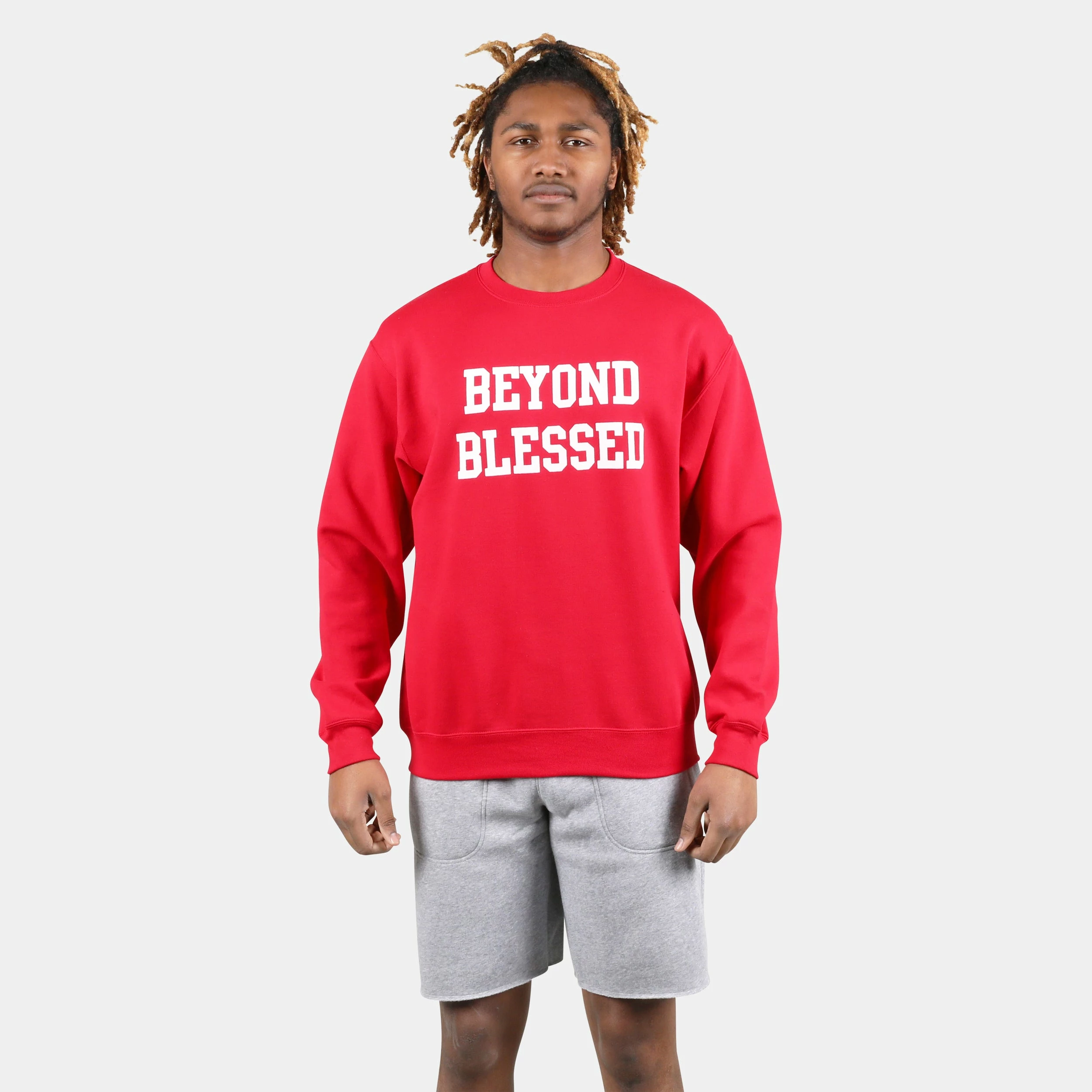 Beyond Blessed Text Crew Sweatshirt 2 Beyond Blessed Text Crew Sweatshirt - Image 2