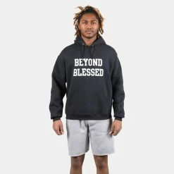 Beyond Blessed Text Hoodie 14 Beyond Blessed Text Hoodie -Running Shop bbtextpc78h black lg 1 svs