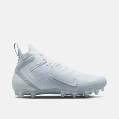 Nike Alpha Huarache 8 Elite Lacrosse Cleats, White/Platinum