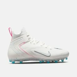 Nike Alpha Huarache 8 Elite Lacrosse Cleats, White/Hyper Pink