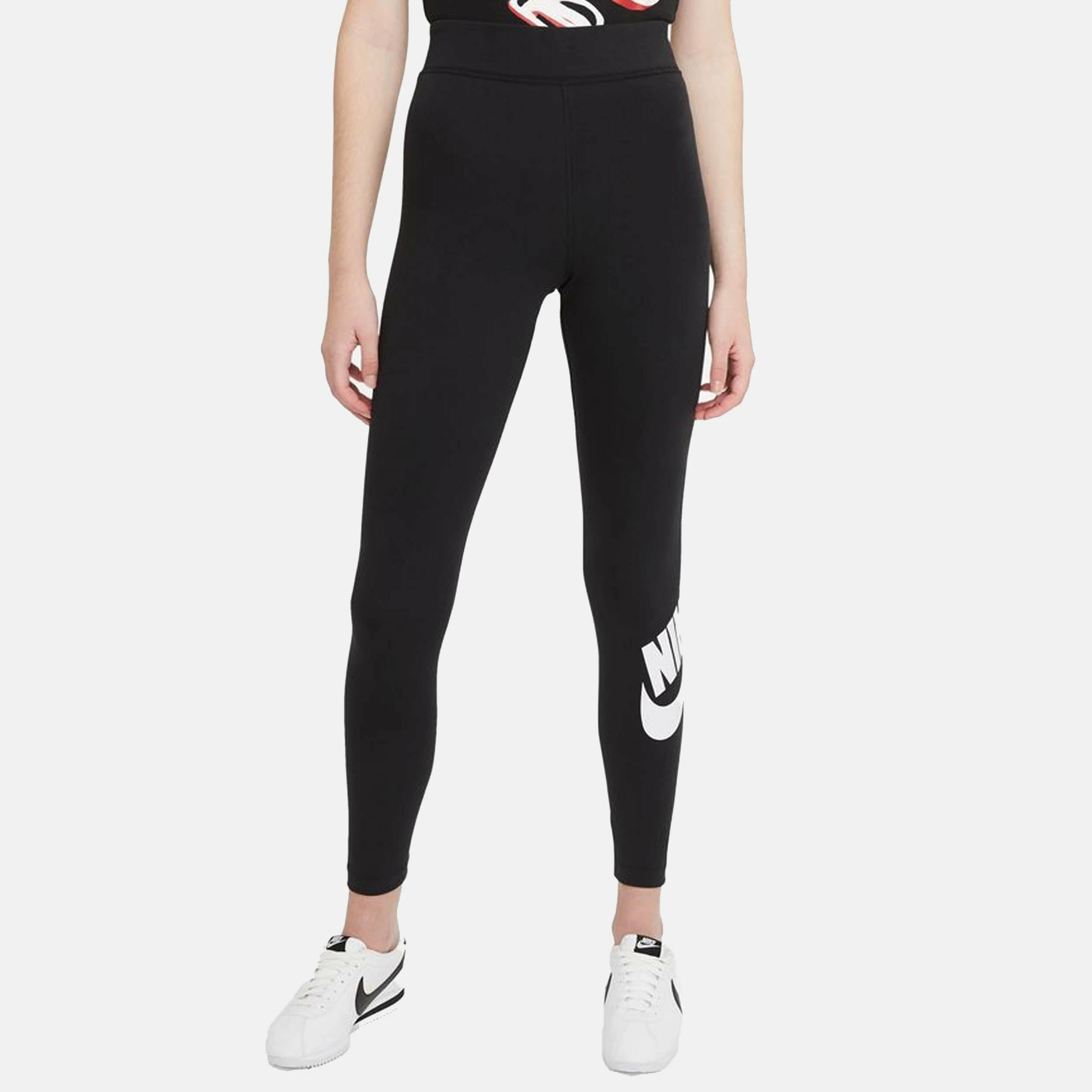 Nike Women's Sportswear Essential High-Waisted Logo Leggings, Black 1 Nike Women's Sportswear Essential High-Waisted Logo Leggings, Black