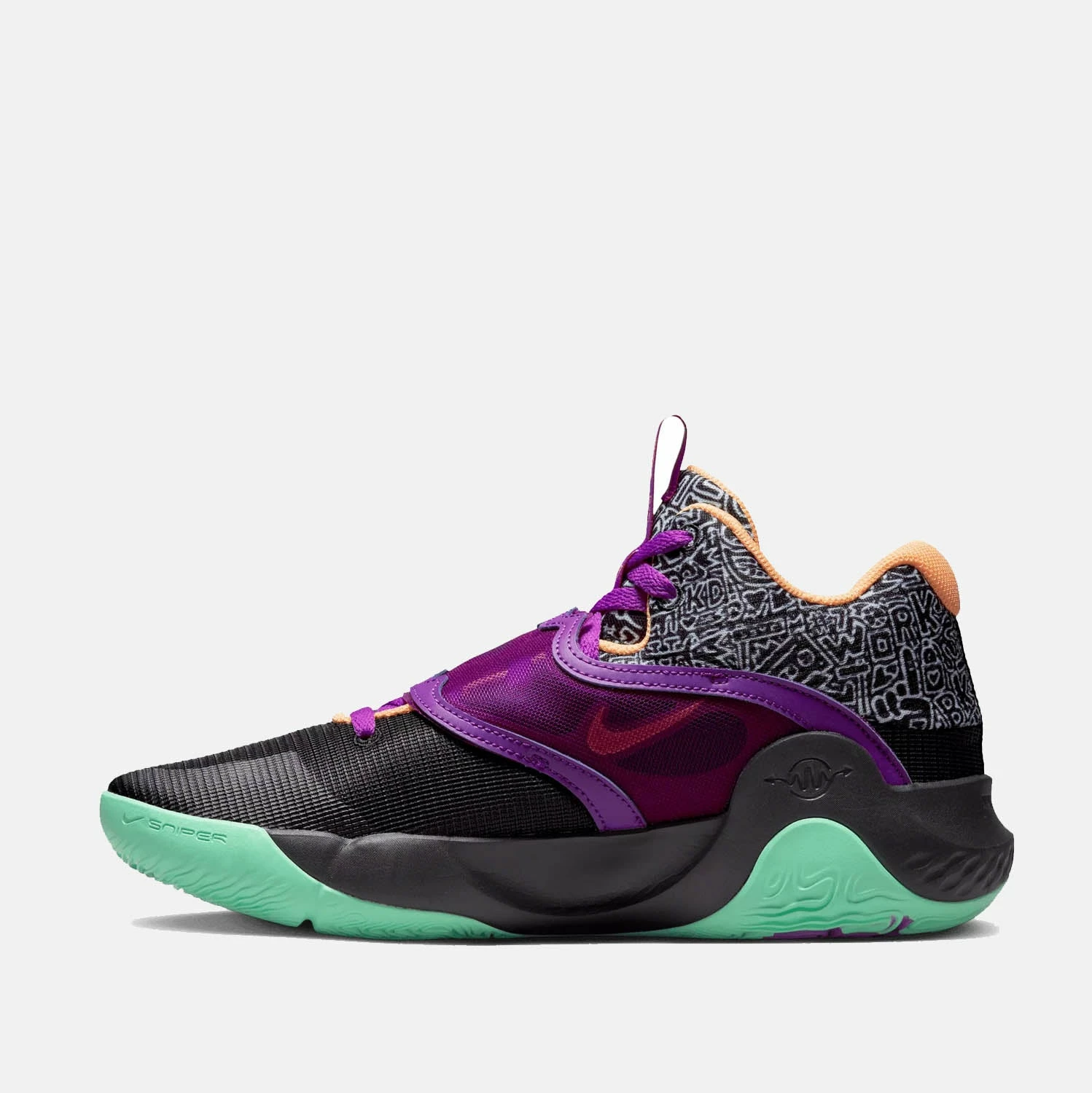 Nike KD Trey 5 X Basketball Shoe, Black/Vivid Purple 2 Nike KD Trey 5 X Basketball Shoe, Black/Vivid Purple - Image 2
