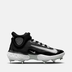Nike Men's Alpha Huarache Elite 4 Mid Baseball Cleats, Black/Smoke
