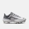 Nike Men's Alpha Huarache Elite 4 Low Baseball Cleats, Wolf Grey/White