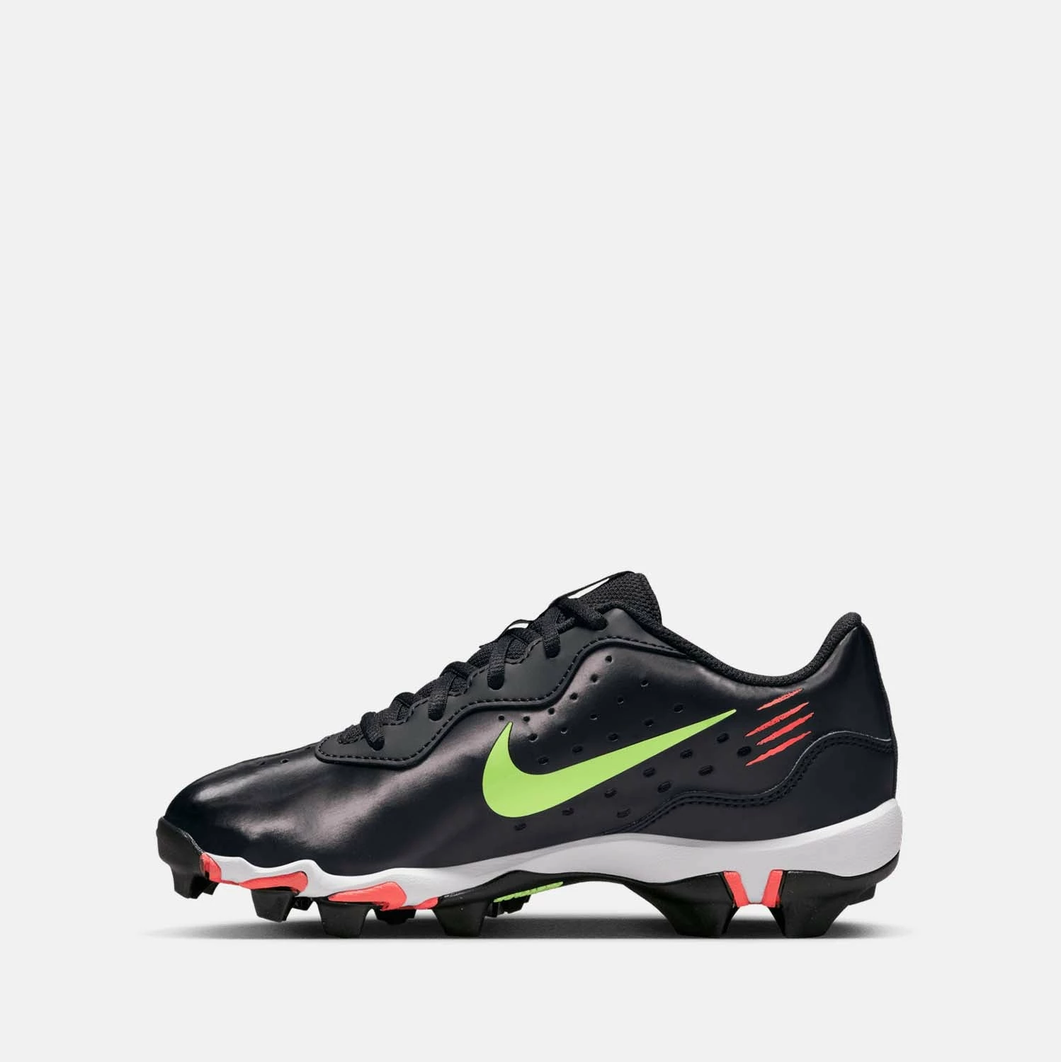 Nike Kids' Alpha Huarache 4 Keystone Baseball Cleats, Black/Ghost Green/Bright Crimson 2 Nike Kids' Alpha Huarache 4 Keystone Baseball Cleats, Black/Ghost Green/Bright Crimson - Image 2