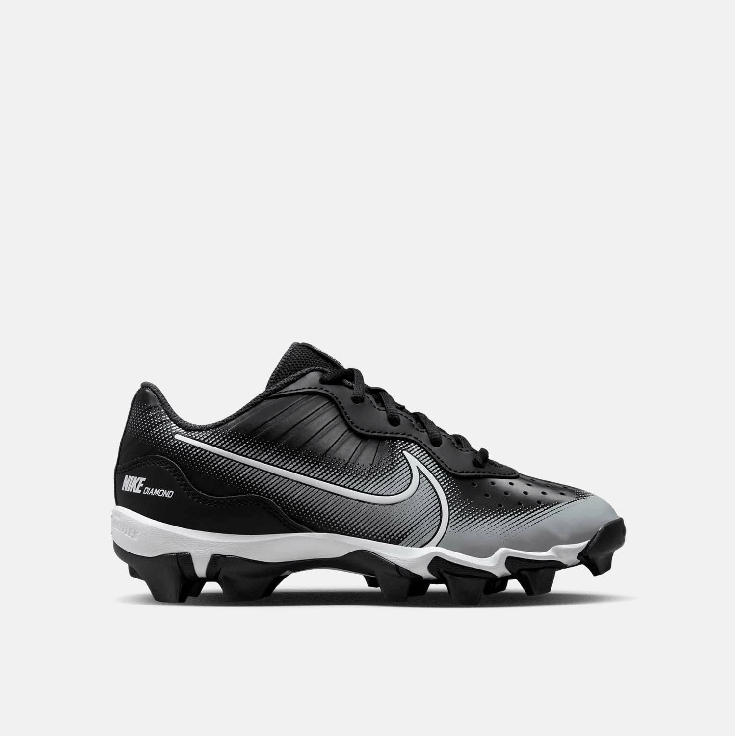 Nike Kids' Alpha Huarache 4 Keystone Baseball Cleats, Black/White/Smoke 1 Nike Kids' Alpha Huarache 4 Keystone Baseball Cleats, Black/White/Smoke