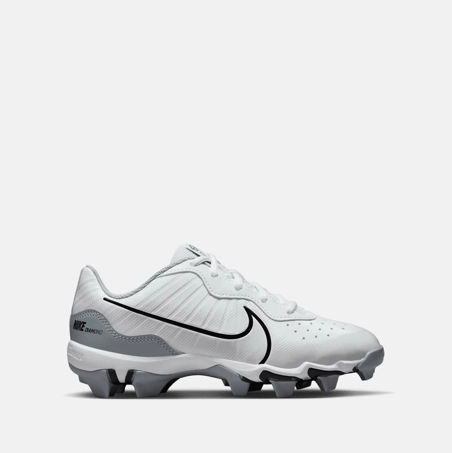 Nike Kids' Alpha Huarache 4 Keystone Baseball Cleats, White/Wolf Grey 1 Nike Kids' Alpha Huarache 4 Keystone Baseball Cleats, White/Wolf Grey