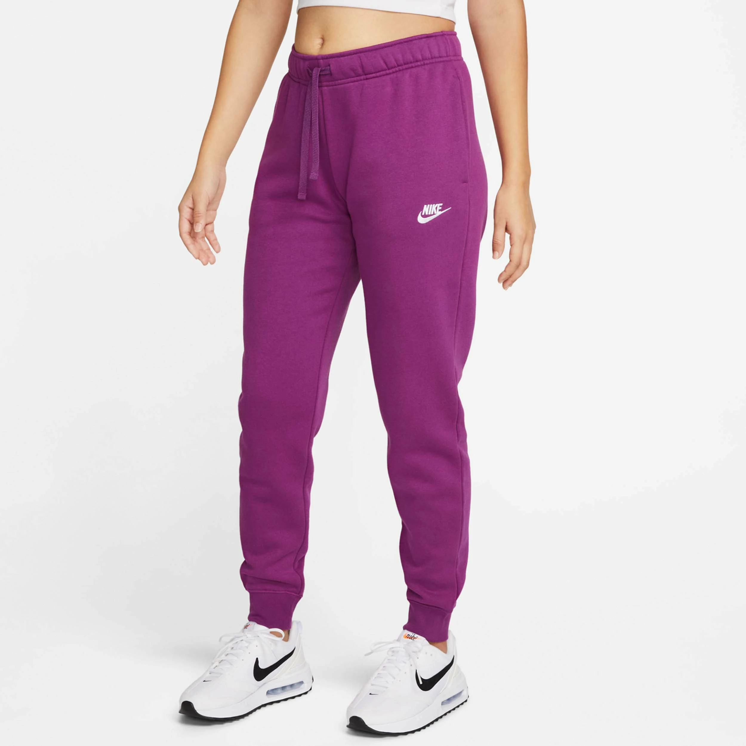 Nike Women's Sportswear Club Fleee Mid-Rise Joggers, VioTech 1 Nike Women's Sportswear Club Fleee Mid-Rise Joggers, VioTech