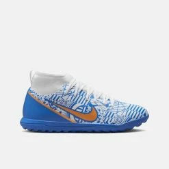 Nike Kids' Mercurial Superfly 9 Club CR7 Turf Soccer Shoes, White/Concord