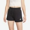 Nike Women's Sportswear Club Fleece Mid-Rise Shorts, Black/White
