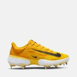 Nike Men's Alpha Huarache Elite 4 Low Baseball Cleats, Amarillo/Black