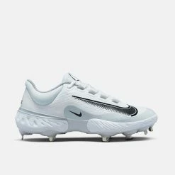 Nike Men's Alpha Huarache Elite 4 Low Baseball Cleats, White/Wolf Grey