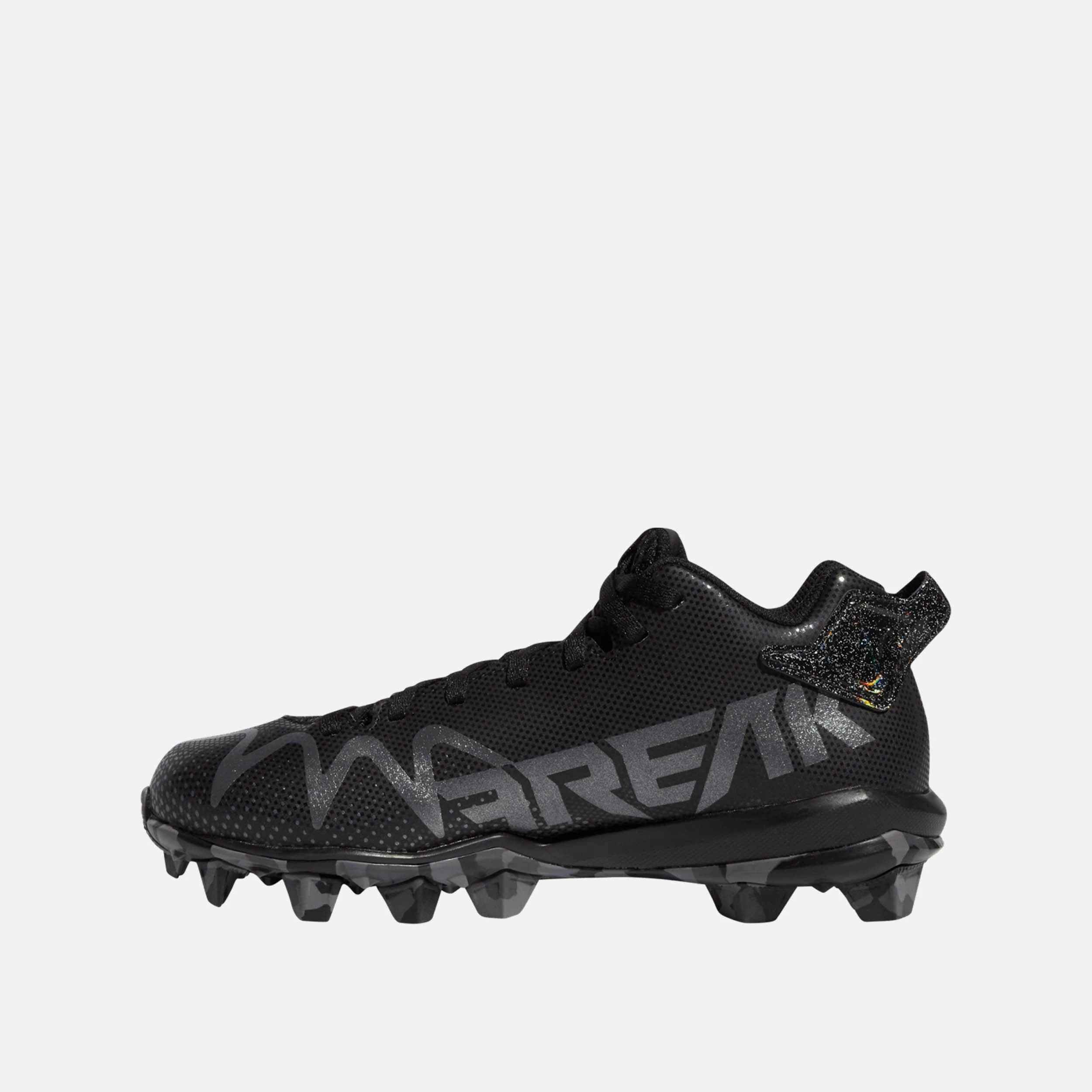 ADIDAS Kids’ Freak Spark Mid Football Cleats, Black/Night Metallic 2 ADIDAS Kids’ Freak Spark Mid Football Cleats, Black/Night Metallic - Image 2