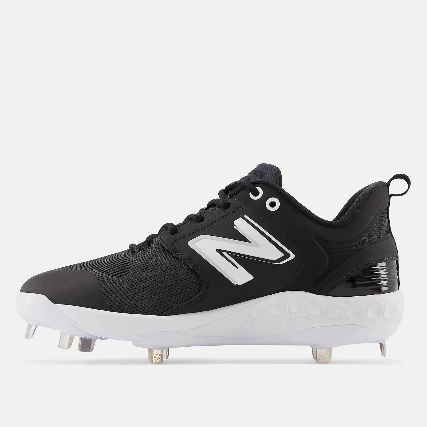 New Balance Men's Fresh Foam X 3000 V6 Metal Baseball Cleat, Black/White 2 New Balance Men's Fresh Foam X 3000 V6 Metal Baseball Cleat, Black/White - Image 2