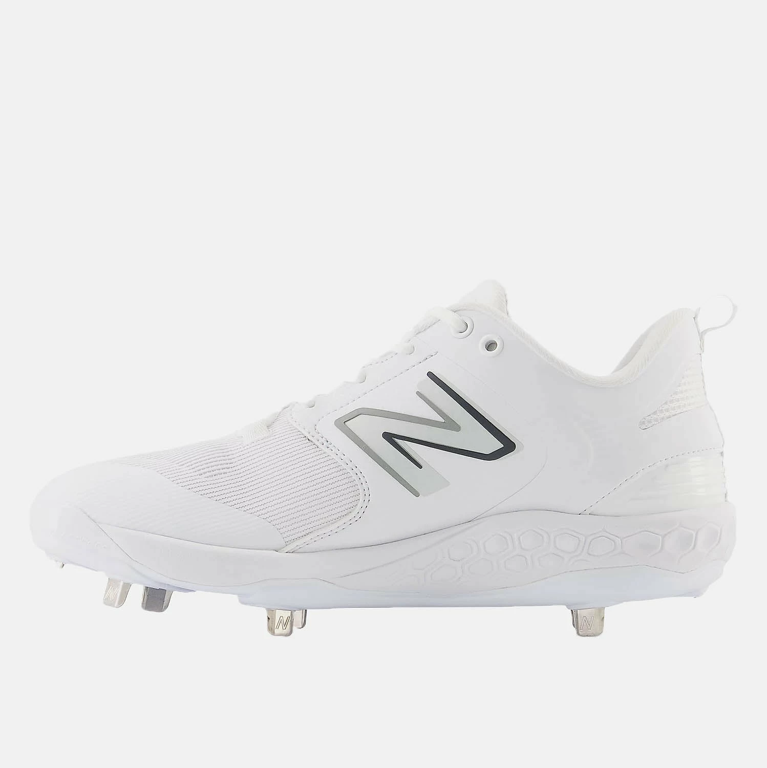New Balance Men's Fresh Foam X 3000 V6 Metal Baseball Cleat, White/White 2 New Balance Men's Fresh Foam X 3000 V6 Metal Baseball Cleat, White/White - Image 2