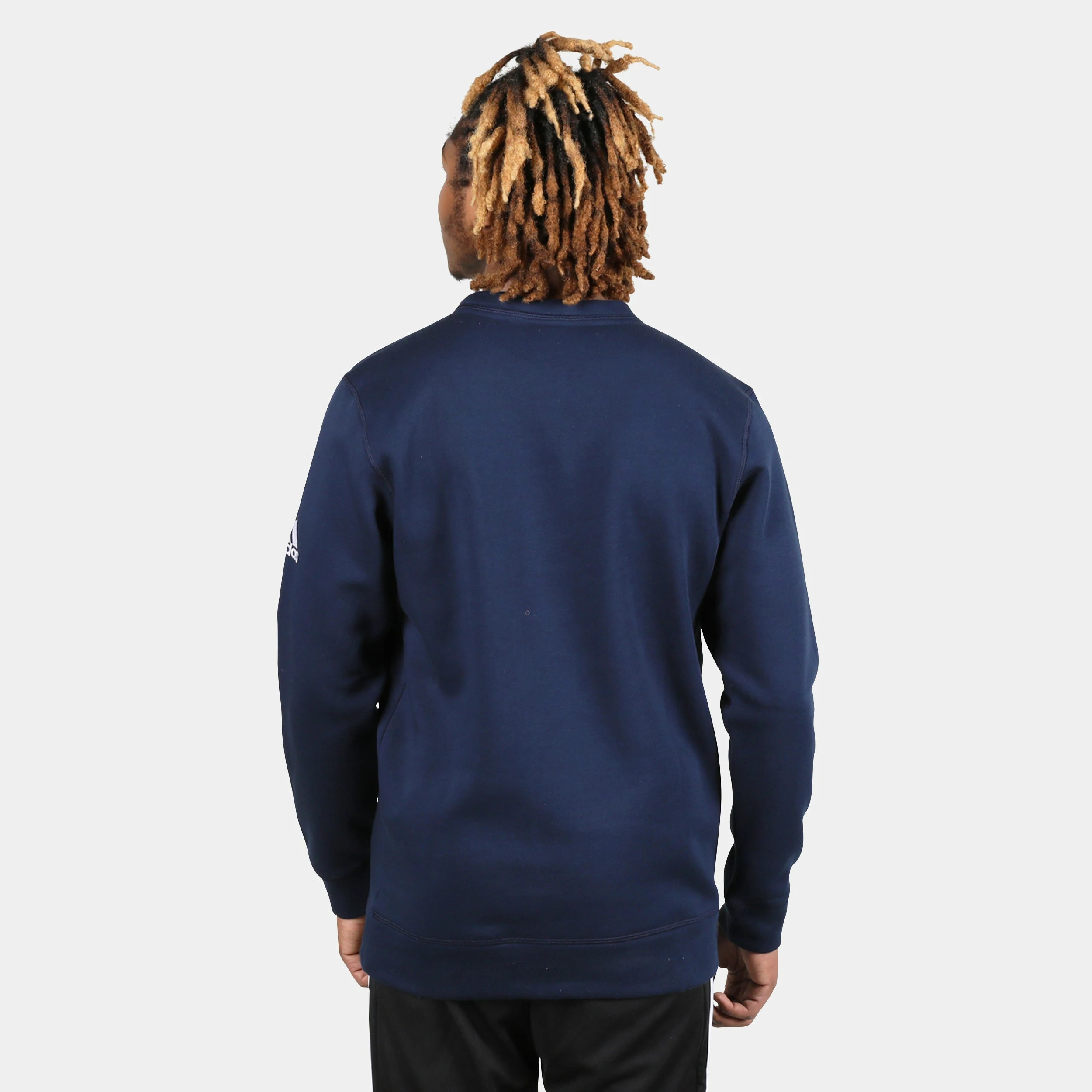 ADIDAS Men's Fleece Crew, College Navy 2 ADIDAS Men's Fleece Crew, College Navy - Image 2
