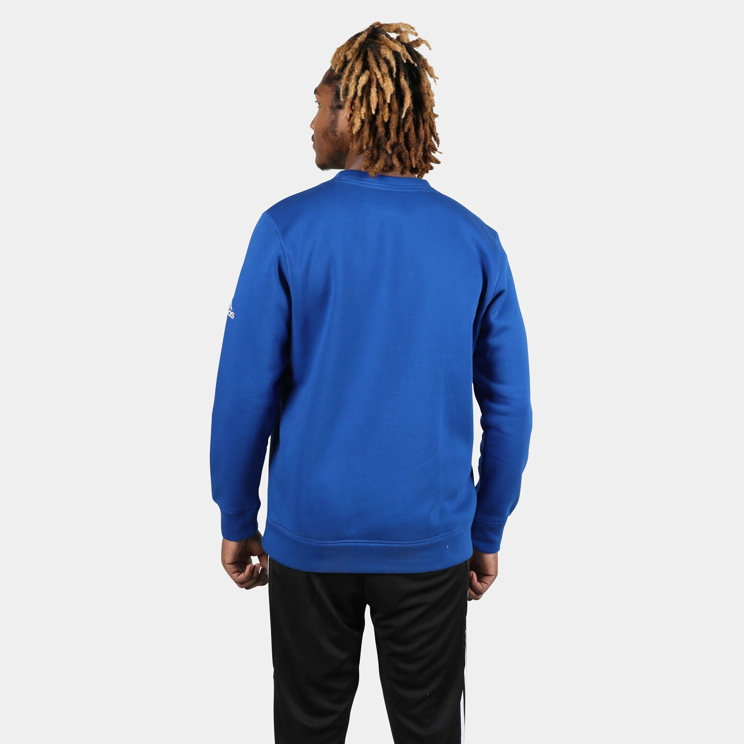 ADIDAS Men's Fleece Crew, College Royal 2 ADIDAS Men's Fleece Crew, College Royal - Image 2