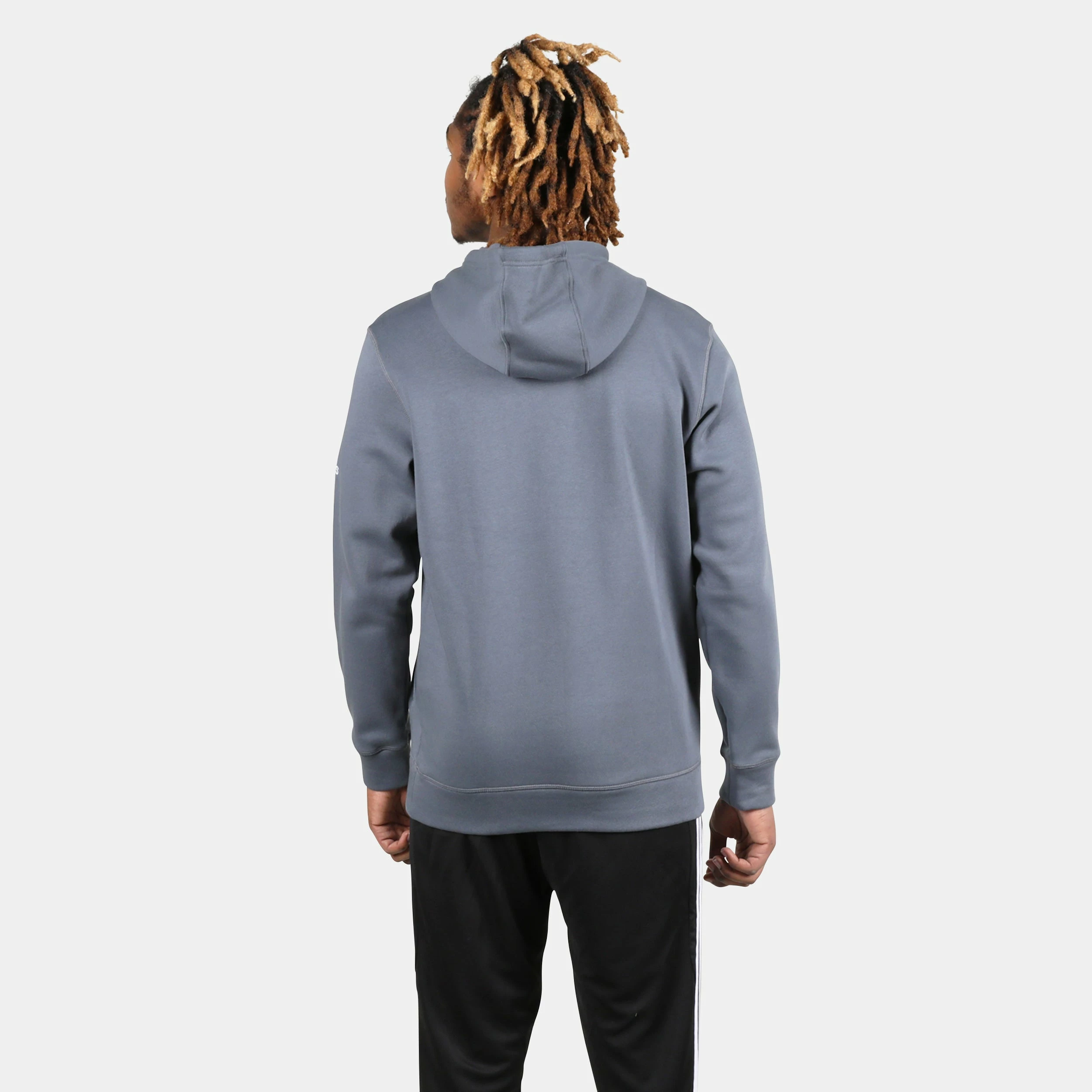 ADIDAS Men's Fleece Hood, Onix 2 ADIDAS Men's Fleece Hood, Onix - Image 2