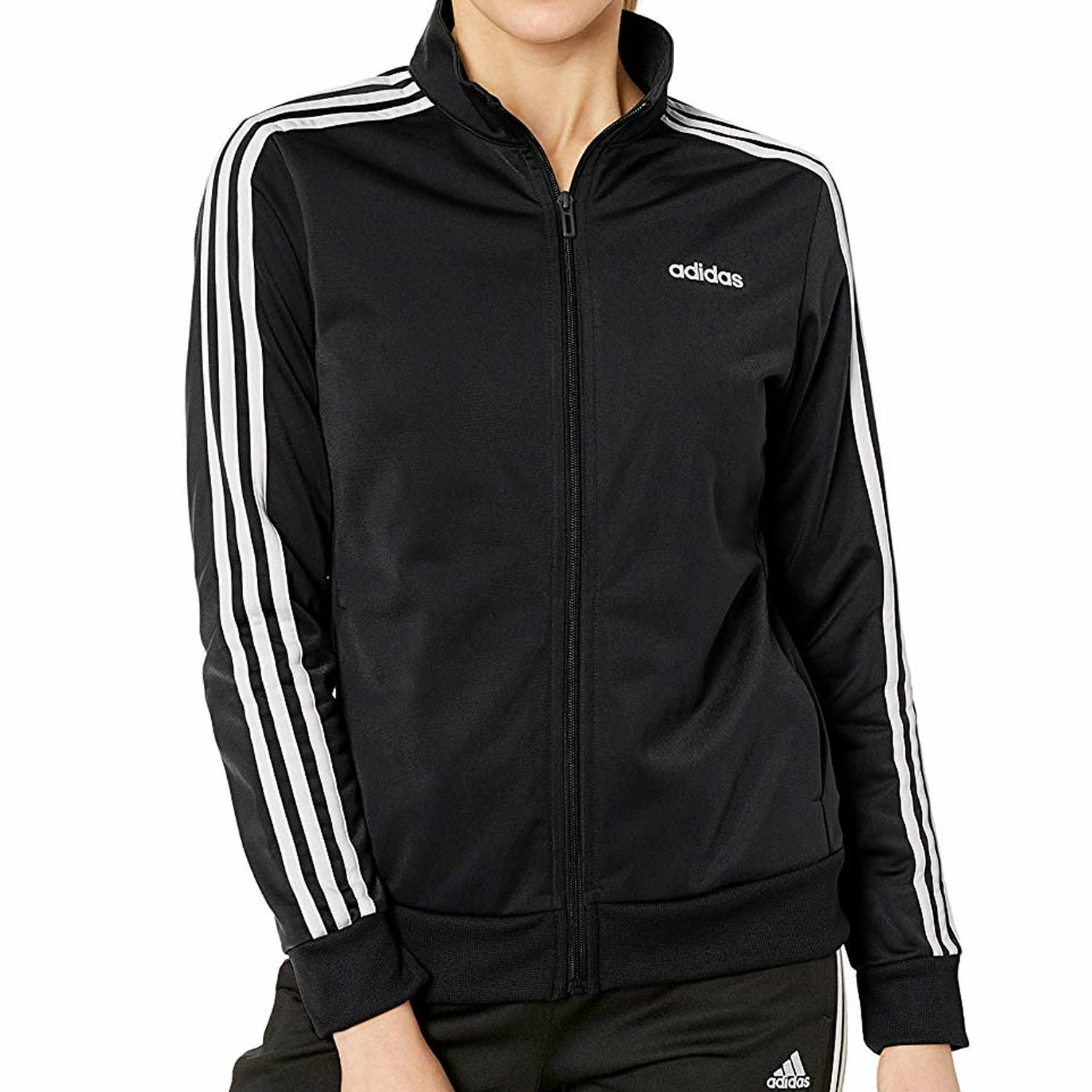 ADIDAS Womens Essential 3 Stripe Tricot Track Jacket 1 ADIDAS Womens Essential 3 Stripe Tricot Track Jacket