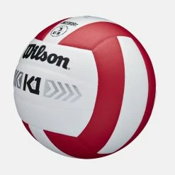 Wilson K1 Silver Volleyball, Red/White