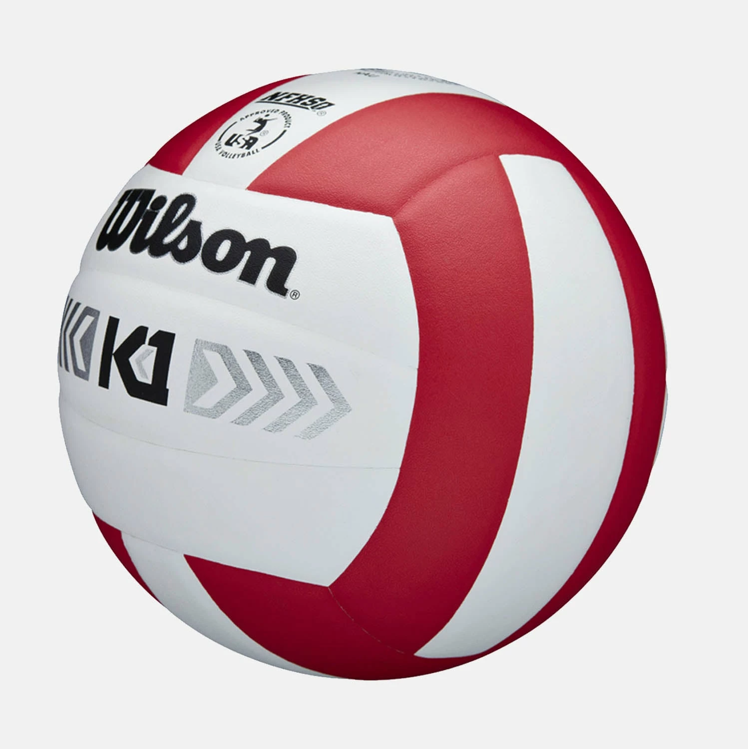 Wilson K1 Silver Volleyball, Red/White 1 Wilson K1 Silver Volleyball, Red/White